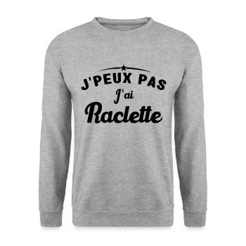 J'peux pas j'ai raclette - Sweat-shirt Unisexe - gris chiné - Devant - Alina (178cm) & Michal (187cm)
