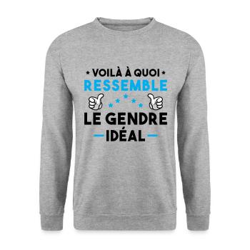 Voilà à quoi ressemble le gendre idéal - Sweat-shirt Unisexe - gris chiné - Devant - Alina (178cm) & Michal (187cm)