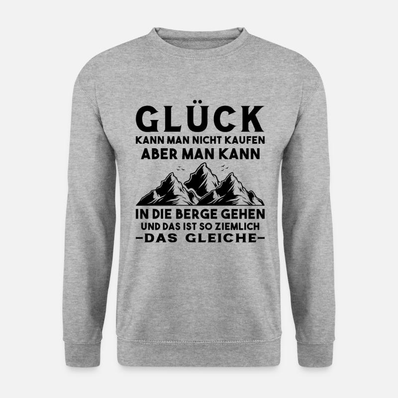 Berge Glück Wandern - Unisex Pullover - Weißgrau meliert
