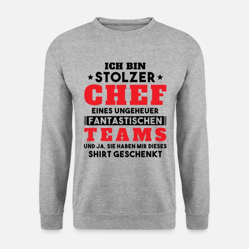Ich bin Stolzer Chef Geschenkidee - Unisex Pullover - Weißgrau meliert
