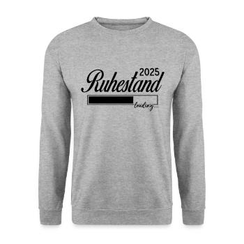 Ruhestand 2025 loading - Unisex Pullover - Weißgrau meliert - Vorne - Alina (178cm) & Michal (187cm)