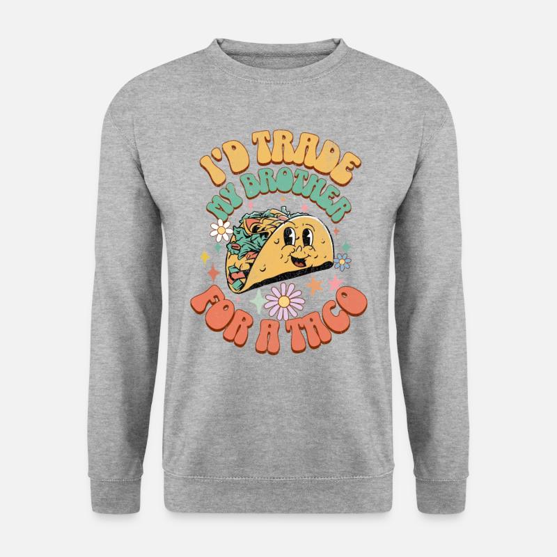 Taco Tacos Mexikanisch Essen - Unisex Pullover - Weißgrau meliert
