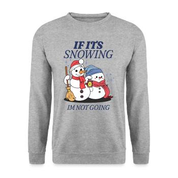 S’il neige, je n’y vais pas - Sweat-shirt Unisexe - gris chiné - Devant - Alina (178cm) & Michal (187cm)