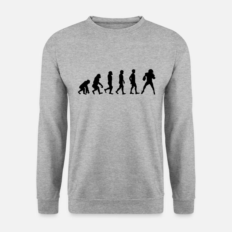 Evolution des Rugbyspielers - Unisex Pullover - Weißgrau meliert