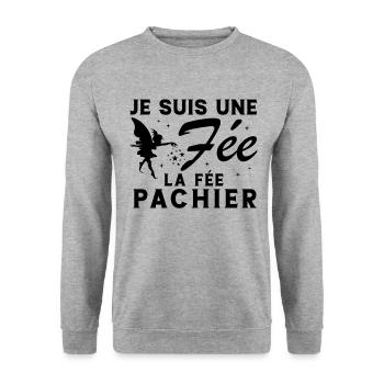 Je suis une fée la fée pachier Cadeau Humoristique - Sweat-shirt Unisexe - gris chiné - Devant - Alina (178cm) & Michal (187cm)