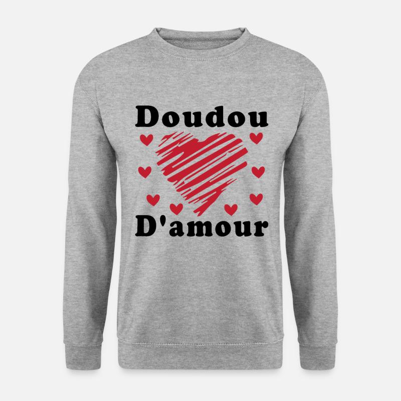 Doudou D'amour Cadeau Saint Valentin - Sweat-shirt Unisexe - gris chiné