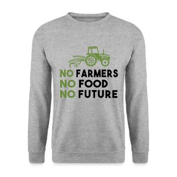 Démo de l’agriculteur Pas d’agriculteurs Pas de nourriture Pas d’avenir Agriculteur - Sweat-shirt Unisexe - gris chiné - Devant - Alina (178cm) & Michal (187cm)