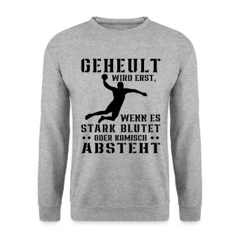 Handball Nix Für Weicheier Geschenk Für Handballer - Unisex Pullover - Weißgrau meliert - Vorne - Alina (178cm) & Michal (187cm)