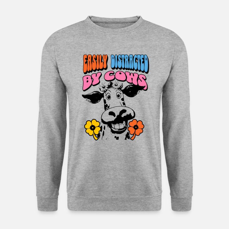 Kuh Kühe - Unisex Pullover - Weißgrau meliert