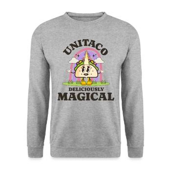 Taco - Unisex Sweatshirt - salt & pepper - Front - Alina (178cm) & Michal (187cm)