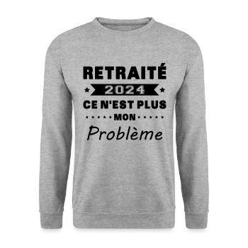Humor Gift Retiree 2024, Retired In 2024 - Unisex Sweatshirt - salt & pepper - Front - Alina (178cm) & Michal (187cm)