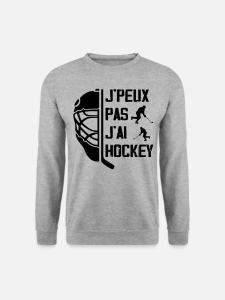 Ich kann keine Hockey-Geschenkidee haben - Unisex Pullover - Weißgrau meliert
