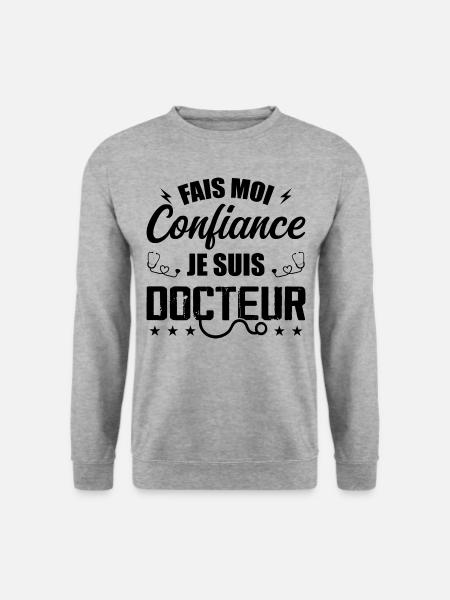 Glaub mir, ich bin Arzt - Unisex Pullover - Weißgrau meliert