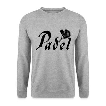 Padel Fun Padel Spieler Padelist - Unisex Pullover - Weißgrau meliert - Vorne - Alina (178cm) & Michal (187cm)