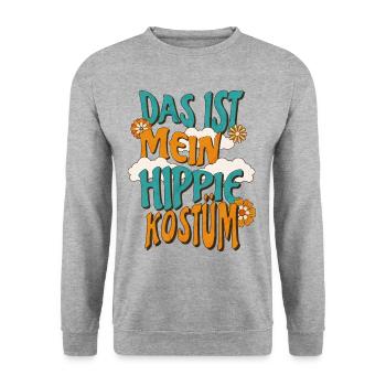 Hippie Kostüm - Unisex Pullover - Weißgrau meliert - Vorne - Alina (178cm) & Michal (187cm)