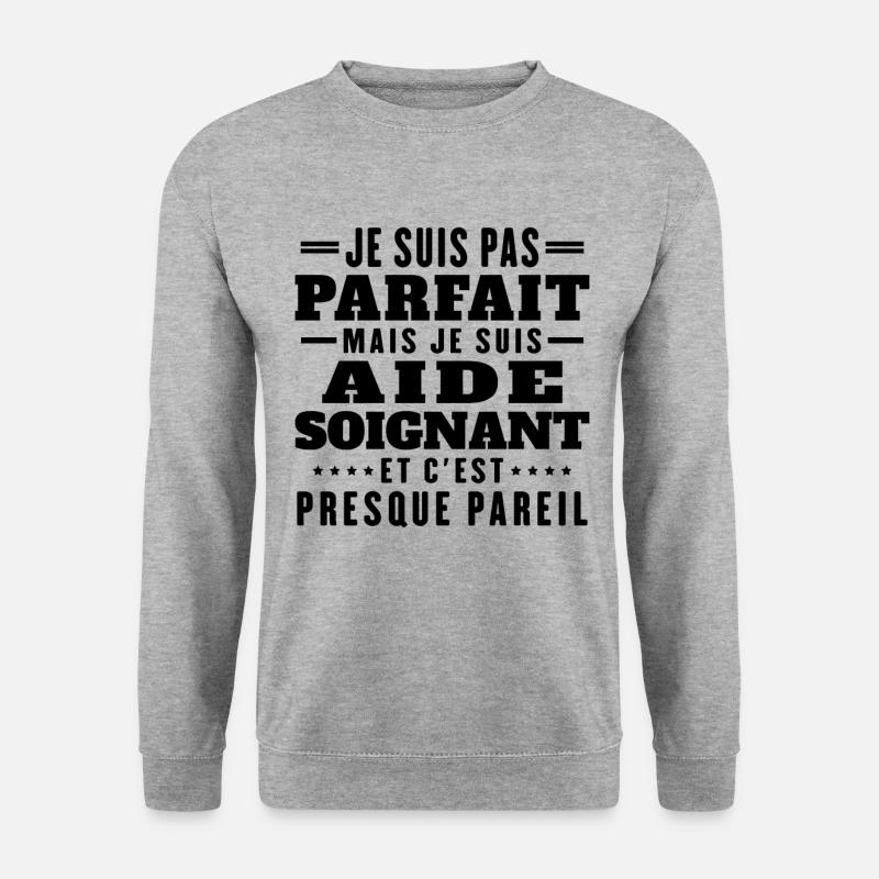 Ich bin nicht perfekt, aber ich bin eine Pflegekraft - Unisex Pullover - Weißgrau meliert