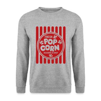 Fresh Popcorn - Crispy & Delicious - Gift - Unisex Sweatshirt - salt & pepper - Front - Alina (178cm) & Michal (187cm)
