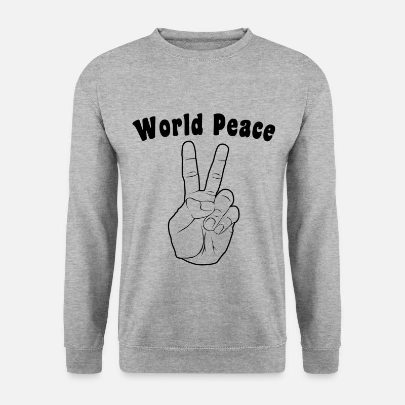 World Peace - Unisex Pullover - Weißgrau meliert