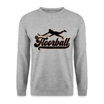 Les couleurs peuvent être modifiées | Joueur de Floorball Floorball - Sweat-shirt Unisexe - gris chiné - Devant - Alina (178cm) & Michal (187cm)