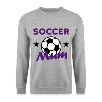 Soccer mum (stars, football) - Unisex Sweatshirt - salt & pepper - Front - Alina (178cm) & Michal (187cm)
