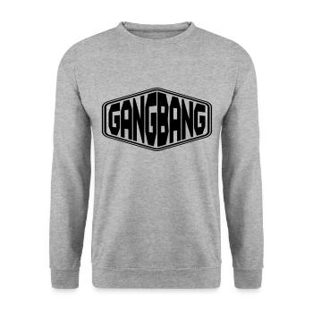 Gangbang GANGBANG gangbang - Unisex Pullover - Weißgrau meliert - Vorne - Alina (178cm) & Michal (187cm)