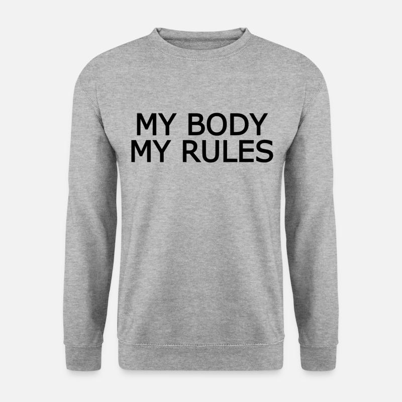 My body my rules - Unisex Pullover - Weißgrau meliert