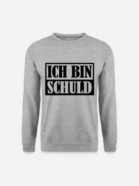 Ich bin Schuld | Farbe änderbar - Unisex Pullover - Weißgrau meliert