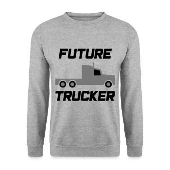 Future trucker (Zugmaschine) - Unisex Pullover - Weißgrau meliert - Vorne - Alina (178cm) & Michal (187cm)