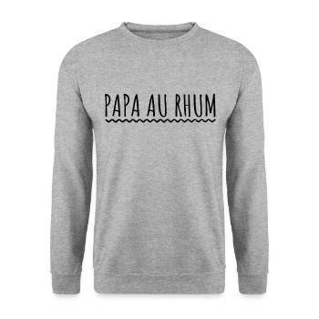 Papa au rhum Humour - Sweat-shirt Unisexe - gris chiné - Devant - Alina (178cm) & Michal (187cm)