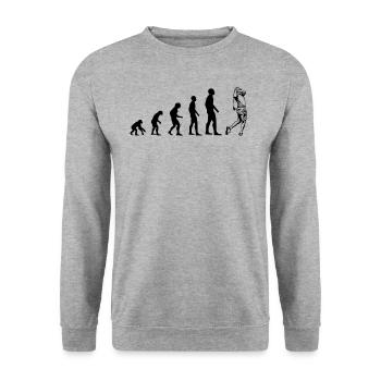 Evolution Golf - Unisex Pullover - Weißgrau meliert - Vorne - Alina (178cm) & Michal (187cm)