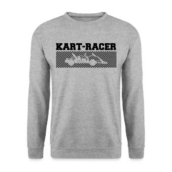 Kart Racer check pattern in black design - Unisex Sweatshirt - salt & pepper - Front - Alina (178cm) & Michal (187cm)
