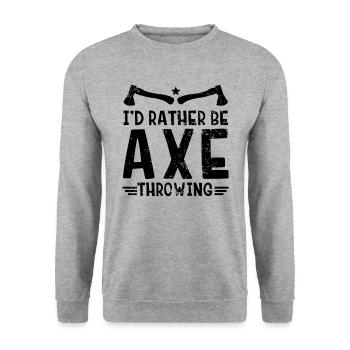 Ax Throwing Bullseye Throw Target Axe Sport Quote - Unisex Sweatshirt - salt & pepper - Front - Alina (178cm) & Michal (187cm)