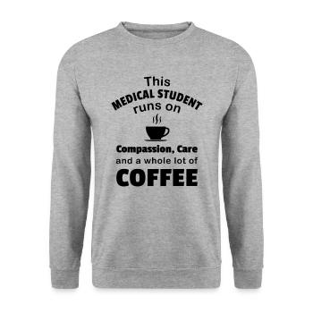 Medical Student Coffee Lover School Care Doctor - Unisex Sweatshirt - salt & pepper - Front - Alina (178cm) & Michal (187cm)