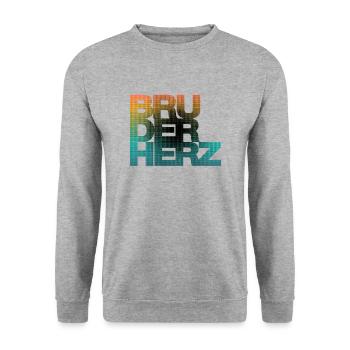 Bruderherz Bester Bruder der Welt Geschenkidee - Unisex Pullover - Weißgrau meliert - Vorne - Alina (178cm) & Michal (187cm)