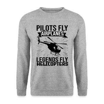 Hélicoptère pilote hélicoptère - Sweat-shirt Unisexe - gris chiné - Devant - Alina (178cm) & Michal (187cm)