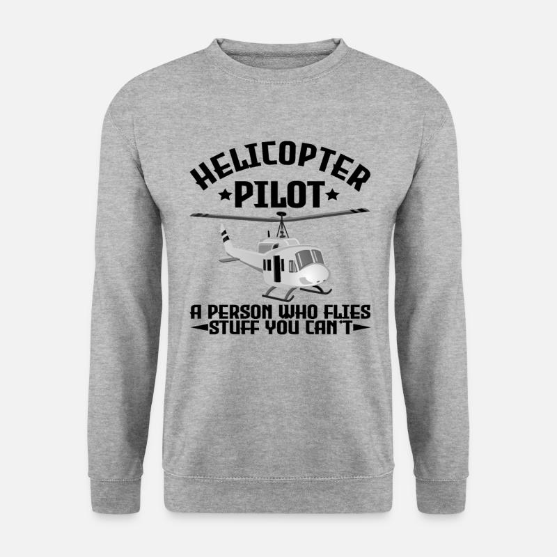 Helicopter Pilot Helicopter Helicopter - Unisex Sweatshirt - salt & pepper