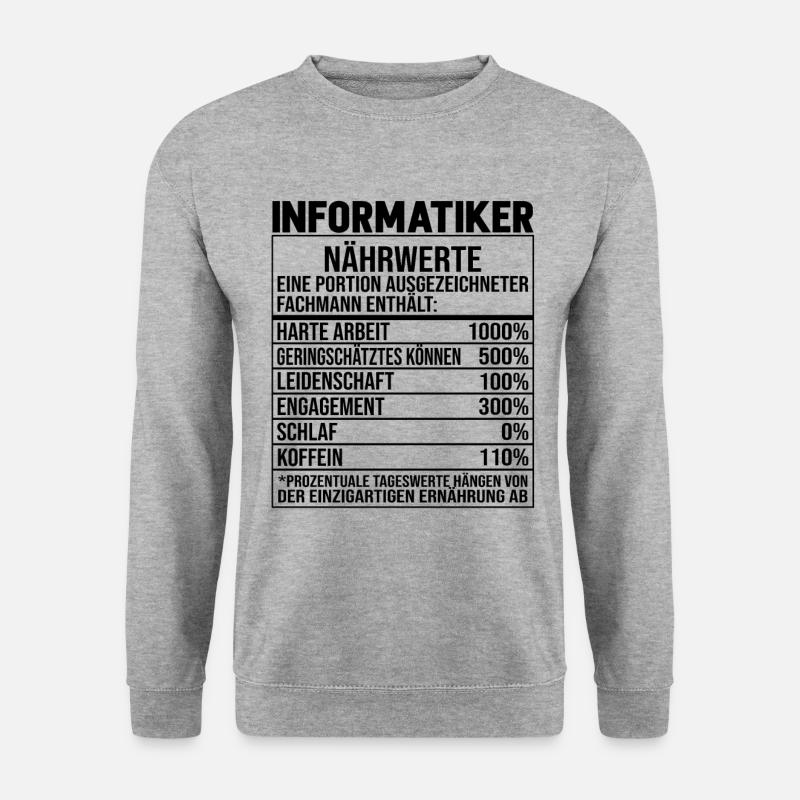 Programmierer Informatiker Informatik - Unisex Pullover - Weißgrau meliert