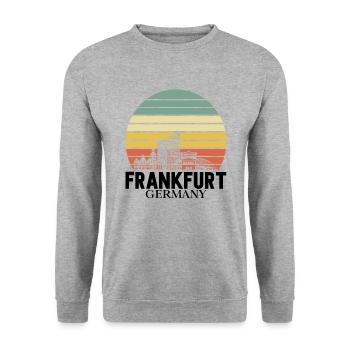 Frankfurt Hessen Frankfurter - Unisex Pullover - Weißgrau meliert - Vorne - Alina (178cm) & Michal (187cm)