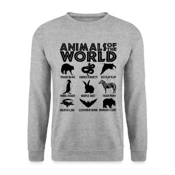 Dictons drôles Sarcasme Dictons drôles - Sweat-shirt Unisexe - gris chiné - Devant - Alina (178cm) & Michal (187cm)