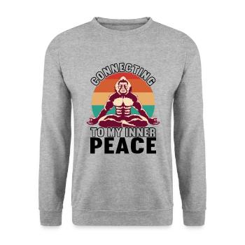 Yoga Méditation Méditation Cadeau - Sweat-shirt Unisexe - gris chiné - Devant - Alina (178cm) & Michal (187cm)