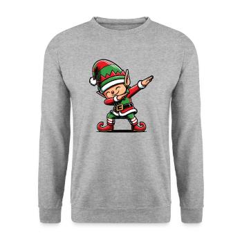 Dabbing Weihnachts Elf Dab Weihnachten - Unisex Pullover - Weißgrau meliert - Vorne - Alina (178cm) & Michal (187cm)