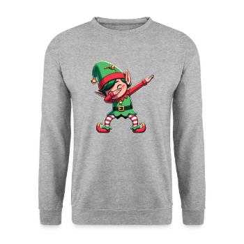Dabbing Weihnachts Elf Dab Weihnachten - Unisex Pullover - Weißgrau meliert - Vorne - Alina (178cm) & Michal (187cm)