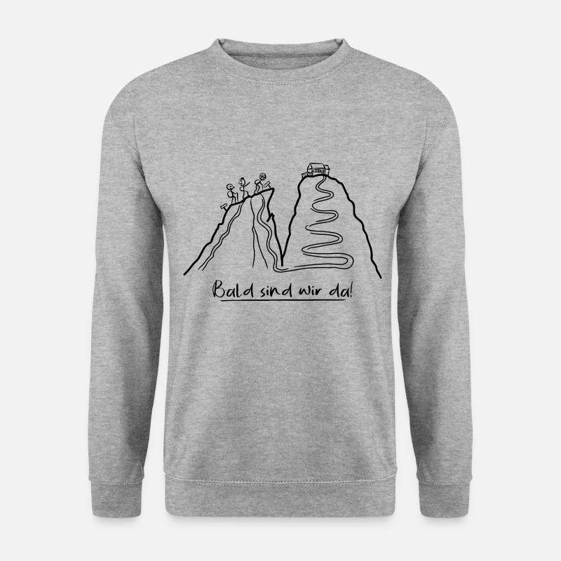 Bergsteiger - Bald sind wir da - Unisex Pullover - Weißgrau meliert