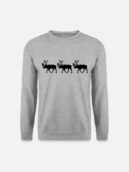 Caribou - Rentier - Unisex Pullover - Weißgrau meliert