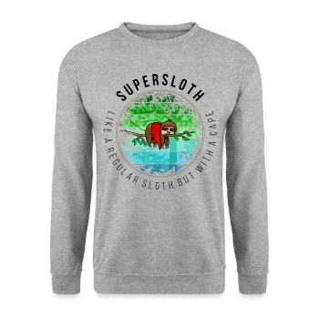 Supersloth in the jungle - Unisex Sweatshirt - salt & pepper - Front - Alina (178cm) & Michal (187cm)