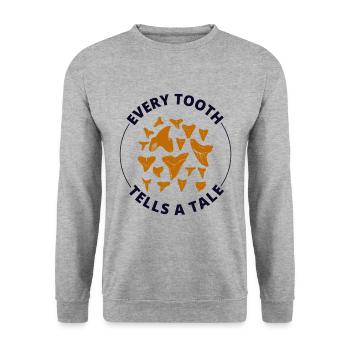 Haifischzähne Sammler Fossilienjagd Paläontologie - Unisex Pullover - Weißgrau meliert - Vorne - Alina (178cm) & Michal (187cm)