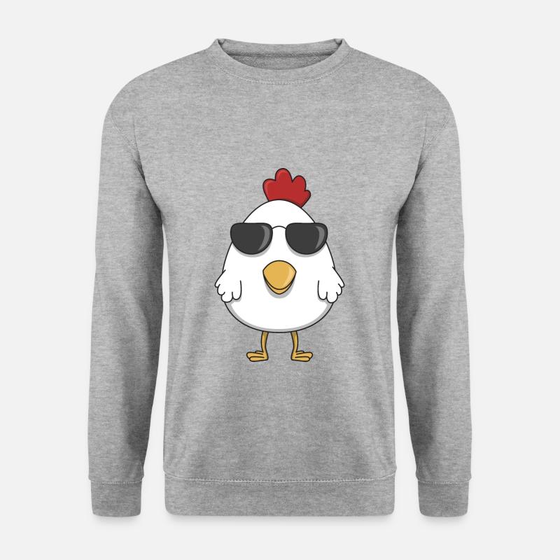 Chicken chickens sunglasses gift cool comic hen - Unisex Sweatshirt - salt & pepper