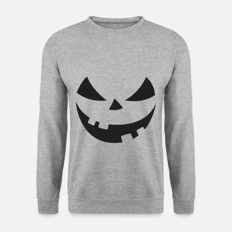 Halloween Kürbis - Unisex Pullover - Weißgrau meliert