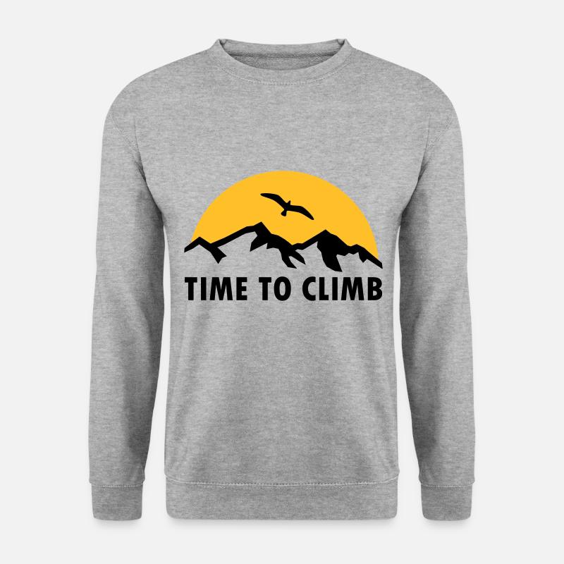 Time to climb (mountains, sun in the background, bird) - Unisex Sweatshirt - salt & pepper