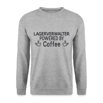 Lagerverwalter Powered By Coffee - Unisex Pullover - Weißgrau meliert - Vorne - Alina (178cm) & Michal (187cm)